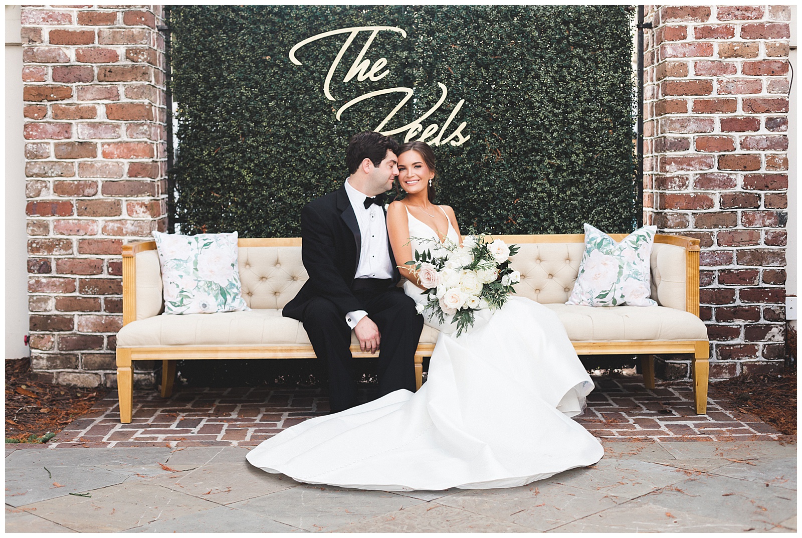 wedding Couple on couch